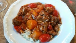 Indian Lamb Goulash on a plate