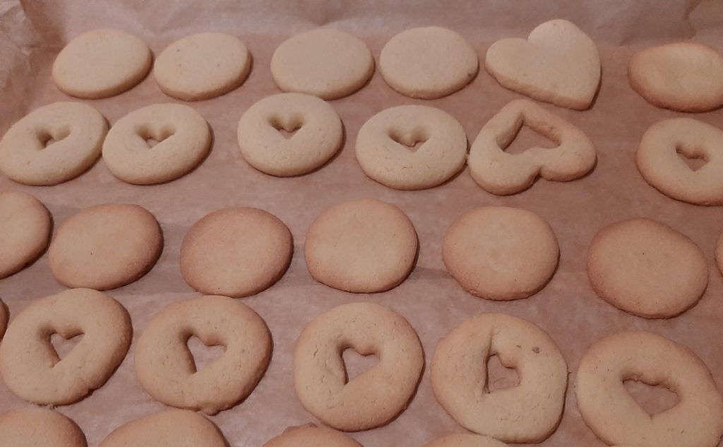 Heart Cookies on Baking Tray