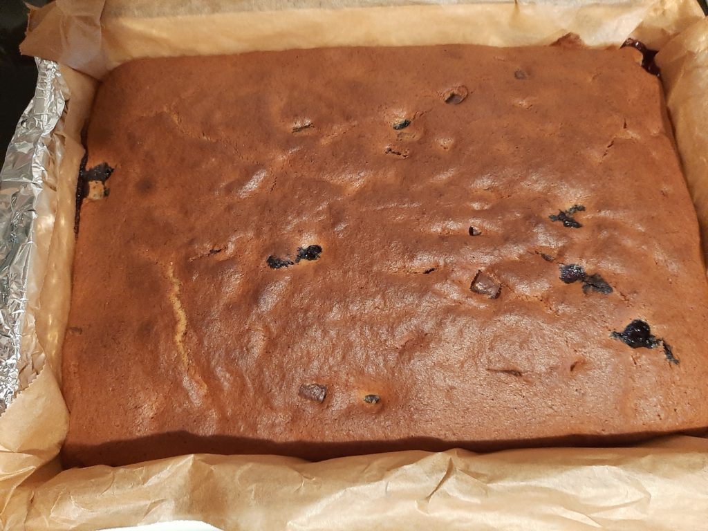 Banana Chocolate Cake fresh out of the Oven