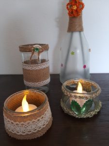 Vases and Candle Holders with Jute